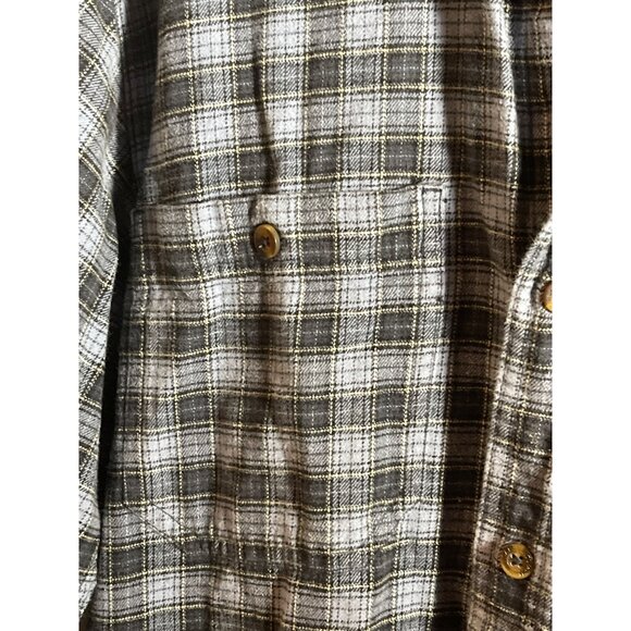 Carhartt Mens Plaid Button-Up Shirt Medium Blue/Gray 100% Cotton Regular Fit - Picture 9 of 12